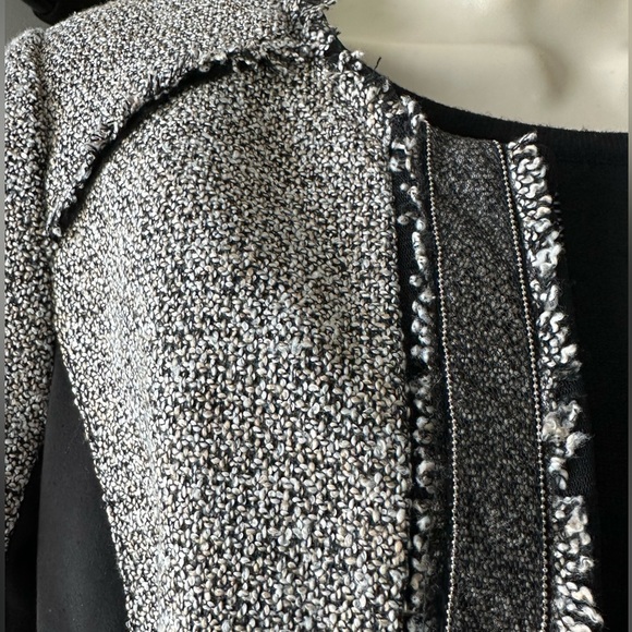 White House Black Market Tweed Fringe Moto Jacket - Picture 3 of 9